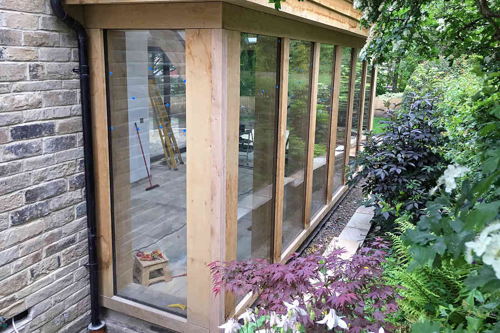 Reynaers CF77 Bi Fold doors installed at Baildon in West Yorkshire - side view 2
