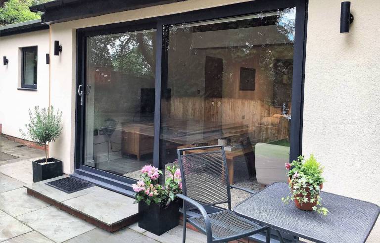 visoglide plus sliding patio doors at house extension in Ilkley Yorkshire