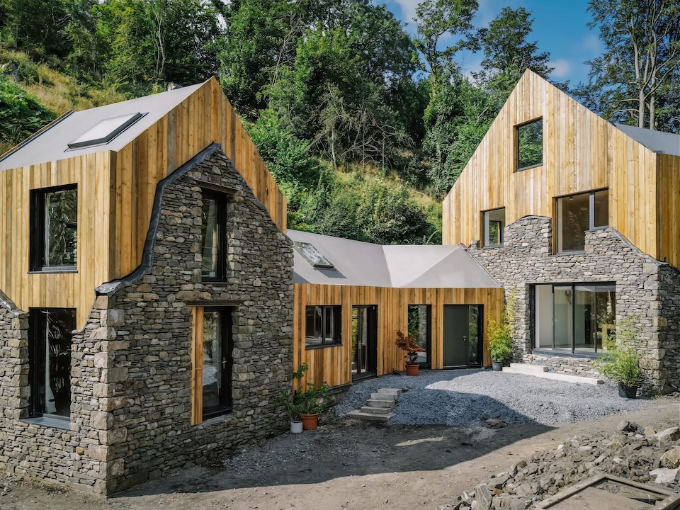 contemporary aluminium windows installed at grand Designs TV house in Lake District