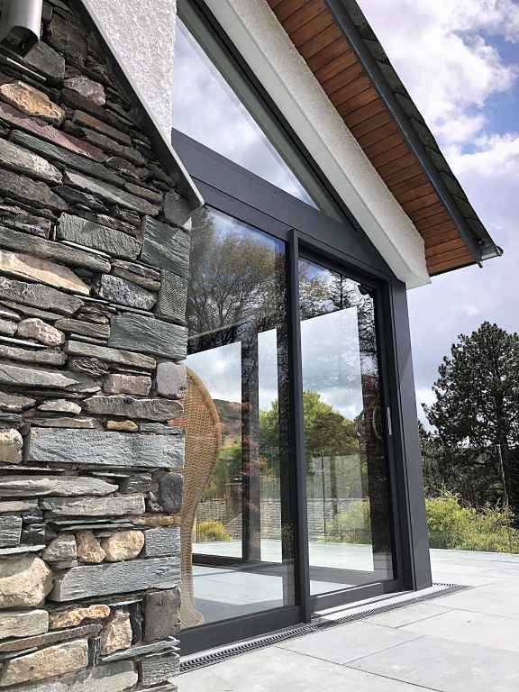 Visoglide Aluminium sliding patio doors installed at Ambleside in the Lake District, Cumbria